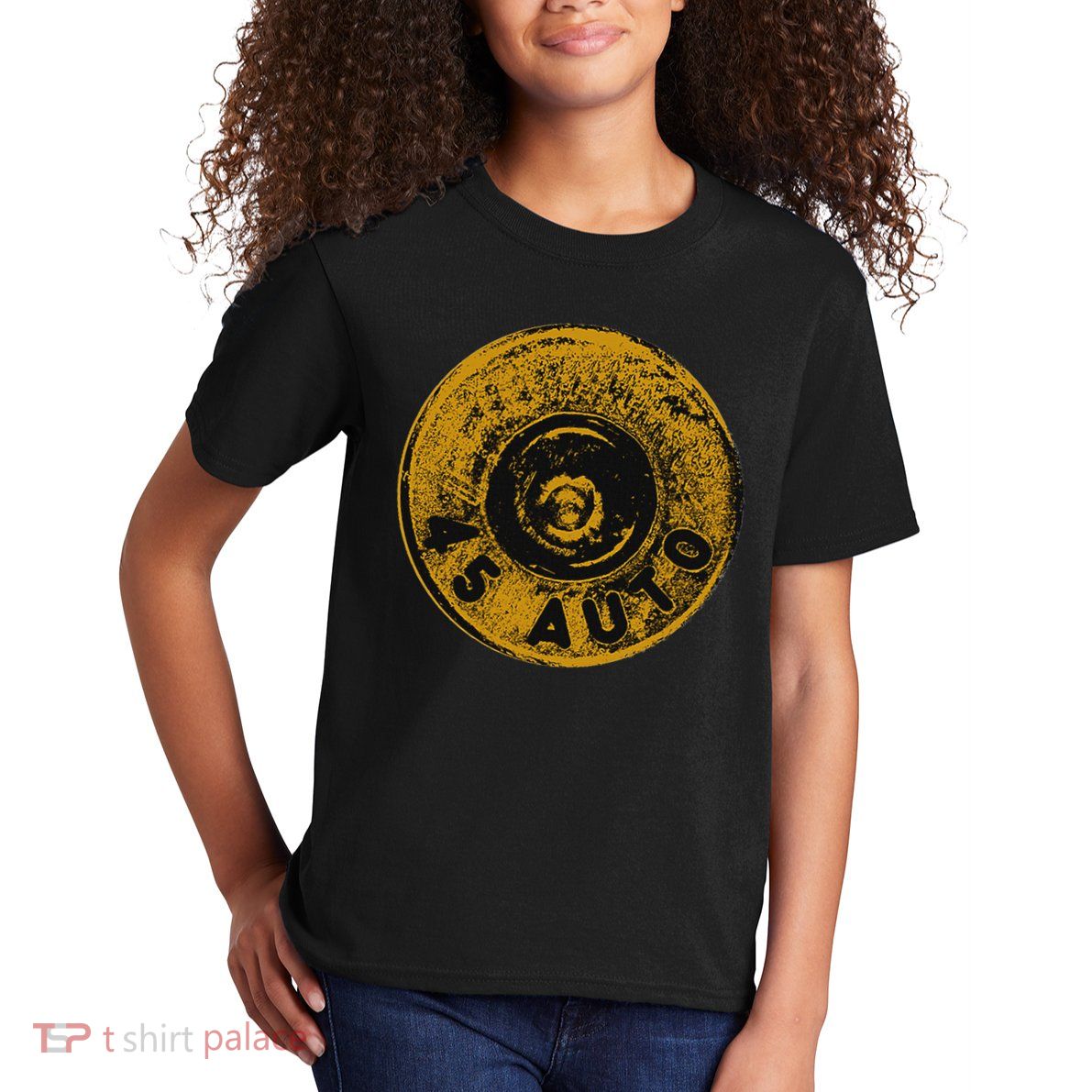 45 Acp Cartridge Bottom, Big Bore Ammo Kids T-Shirt