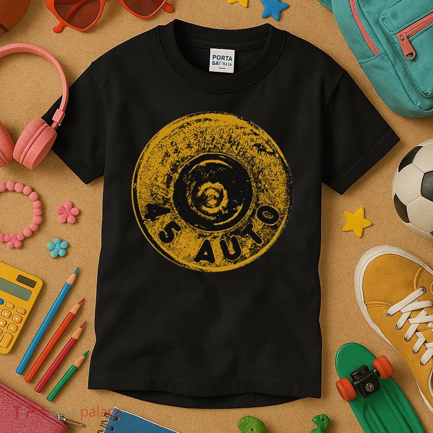 45 Acp Cartridge Bottom, Big Bore Ammo Kids T-Shirt