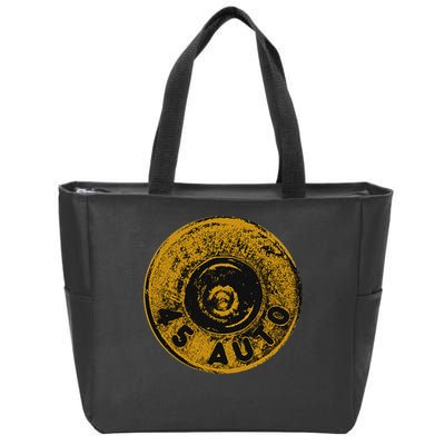 45 Acp Cartridge Bottom, Big Bore Ammo Zip Tote Bag
