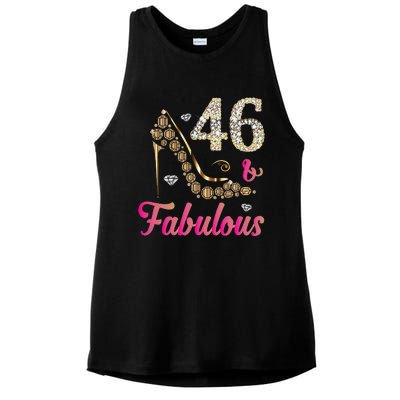 46 And Fabulous Funny 46th Birthday Cute Gift Beautiful Fun Ladies PosiCharge Tri-Blend Wicking Tank