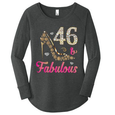 46 And Fabulous Funny 46th Birthday Cute Gift Beautiful Fun Women's Perfect Tri Tunic Long Sleeve Shirt