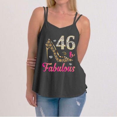 46 And Fabulous Funny 46th Birthday Cute Gift Beautiful Fun Women's Strappy Tank