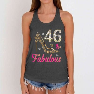 46 And Fabulous Funny 46th Birthday Cute Gift Beautiful Fun Women's Knotted Racerback Tank