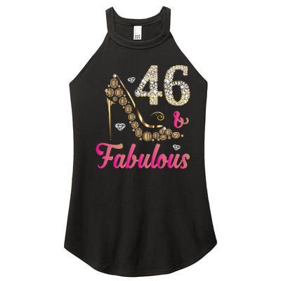 46 And Fabulous Funny 46th Birthday Cute Gift Beautiful Fun Women's Perfect Tri Rocker Tank