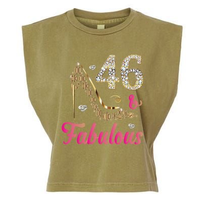 46 And Fabulous Funny 46th Birthday Cute Gift Beautiful Fun Garment-Dyed Women's Muscle Tee