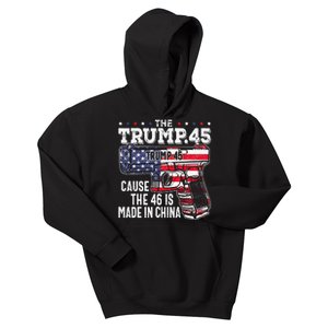 45 American Flag, The Trump 45 Cause The 46 Is Made In China Kids Hoodie