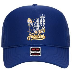 40 and Fabulous 40th Birthday Diamond Gift for Wo High Crown Mesh Back Trucker Hat