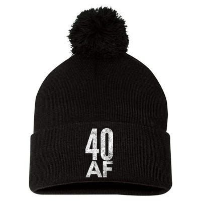 40 AF Funny 40th Birthday Gift 40 Year Old Idea 1978 Pom Pom 12in Knit Beanie