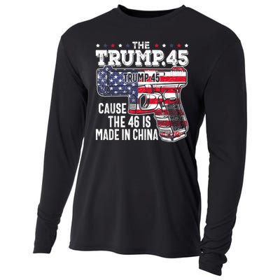 45 American Flag The Trump 45 Cause The 46 Is Made In China Cooling Performance Long Sleeve Crew