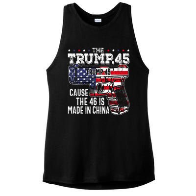 45 American Flag The Trump 45 Cause The 46 Is Made In China Ladies PosiCharge Tri-Blend Wicking Tank