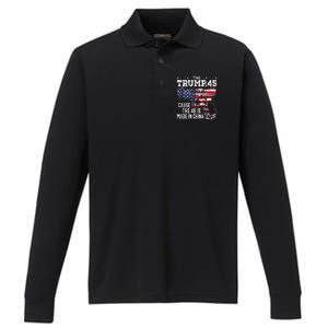 45 American Flag The Trump 45 Cause The 46 Is Made In China Performance Long Sleeve Polo