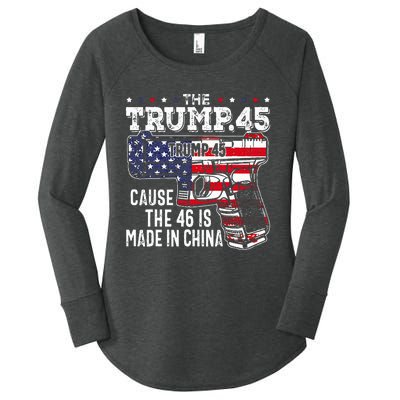 45 American Flag The Trump 45 Cause The 46 Is Made In China Women's Perfect Tri Tunic Long Sleeve Shirt