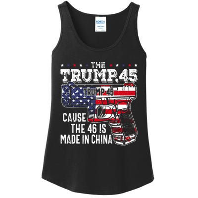 45 American Flag The Trump 45 Cause The 46 Is Made In China Ladies Essential Tank