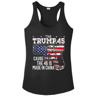 45 American Flag The Trump 45 Cause The 46 Is Made In China Ladies PosiCharge Competitor Racerback Tank