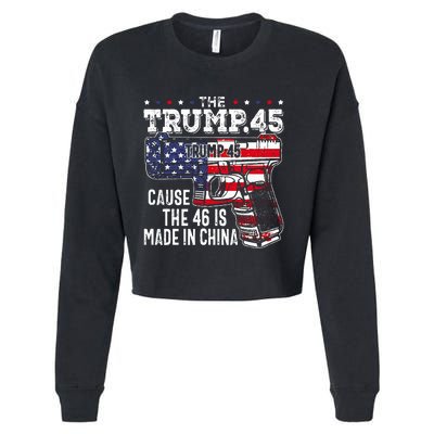 45 American Flag The Trump 45 Cause The 46 Is Made In China Cropped Pullover Crew