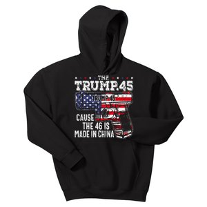 45 American Flag The Trump 45 Cause The 46 Is Made In China Kids Hoodie