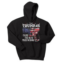 45 American Flag The Trump 45 Cause The 46 Is Made In China Kids Hoodie