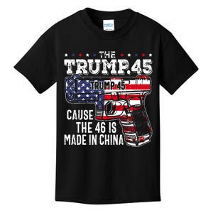 45 American Flag The Trump 45 Cause The 46 Is Made In China Kids T-Shirt