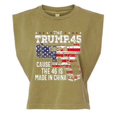 45 American Flag The Trump 45 Cause The 46 Is Made In China Garment-Dyed Women's Muscle Tee