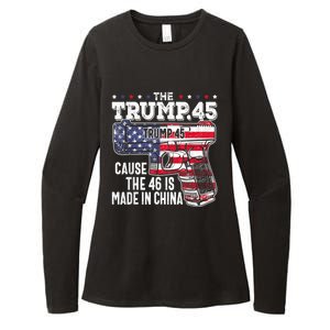 45 American Flag, The Trump 45 Cause The 46 Is Made In China Womens CVC Long Sleeve Shirt