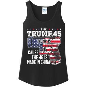 45 American Flag, The Trump 45 Cause The 46 Is Made In China Ladies Essential Tank