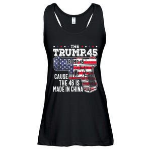 45 American Flag, The Trump 45 Cause The 46 Is Made In China Ladies Essential Flowy Tank