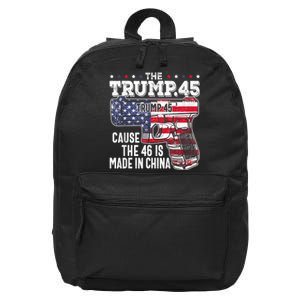 45 American Flag, The Trump 45 Cause The 46 Is Made In China 16 in Basic Backpack