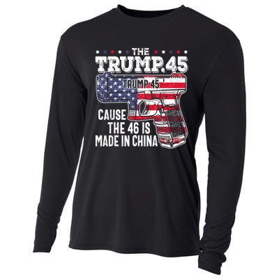 45 American Flag, The Trump 45 Cause The 46 Is Made In China Cooling Performance Long Sleeve Crew