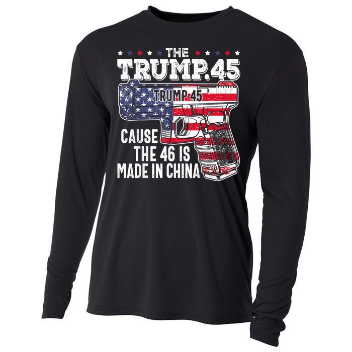 45 American Flag, The Trump 45 Cause The 46 Is Made In China Cooling Performance Long Sleeve Crew