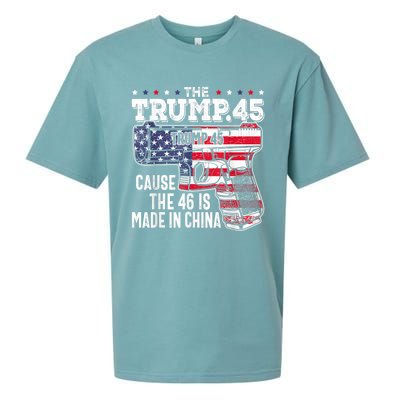 45 American Flag, The Trump 45 Cause The 46 Is Made In China Sueded Cloud Jersey T-Shirt