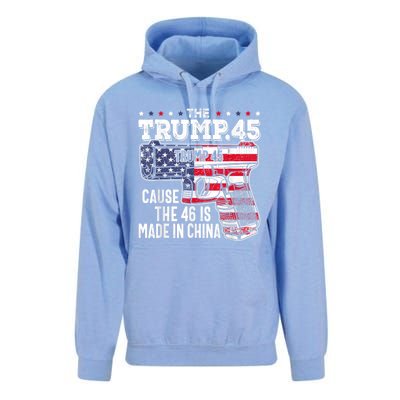 45 American Flag, The Trump 45 Cause The 46 Is Made In China Unisex Surf Hoodie