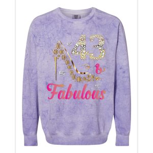 43 And Fabulous Funny 43th Birthday Cute Gift Beautiful Fun Colorblast Crewneck Sweatshirt