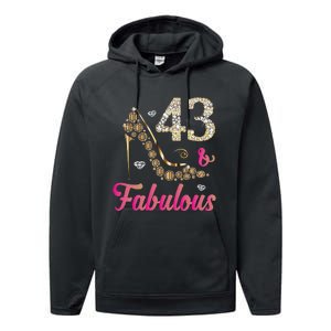 43 And Fabulous Funny 43th Birthday Cute Gift Beautiful Fun Performance Fleece Hoodie