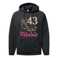 43 And Fabulous Funny 43th Birthday Cute Gift Beautiful Fun Performance Fleece Hoodie