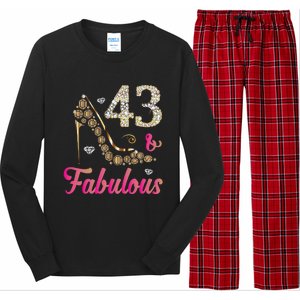 43 And Fabulous Funny 43th Birthday Cute Gift Beautiful Fun Long Sleeve Pajama Set