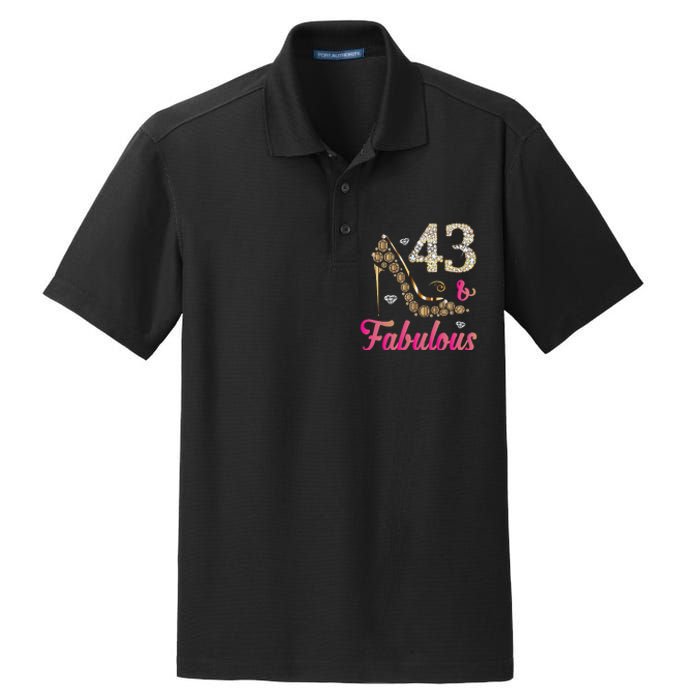 43 And Fabulous Funny 43th Birthday Cute Gift Beautiful Fun Dry Zone Grid Polo