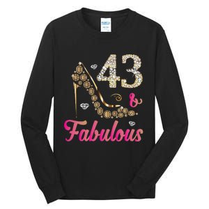 43 And Fabulous Funny 43th Birthday Cute Gift Beautiful Fun Tall Long Sleeve T-Shirt