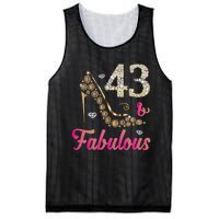 43 And Fabulous Funny 43th Birthday Cute Gift Beautiful Fun Mesh Reversible Basketball Jersey Tank