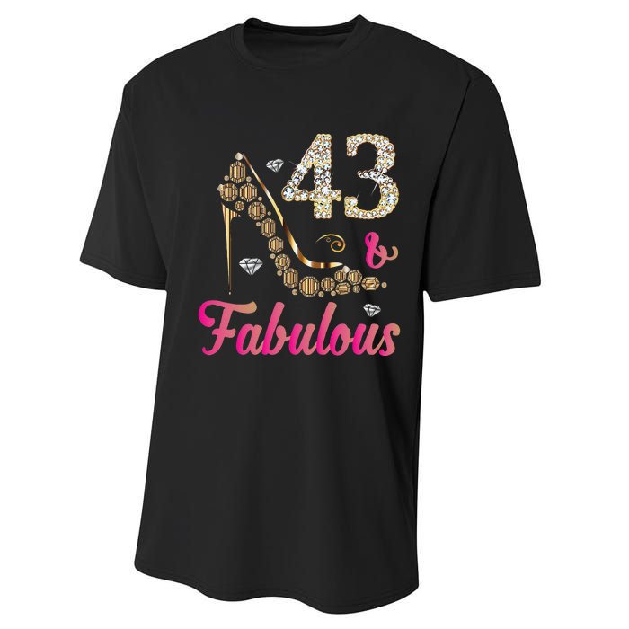 43 And Fabulous Funny 43th Birthday Cute Gift Beautiful Fun Performance Sprint T-Shirt