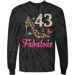 43 And Fabulous Funny 43th Birthday Cute Gift Beautiful Fun Tie-Dye Long Sleeve Shirt