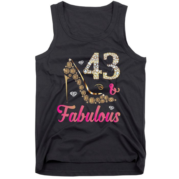 43 And Fabulous Funny 43th Birthday Cute Gift Beautiful Fun Tank Top