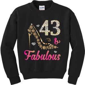 43 And Fabulous Funny 43th Birthday Cute Gift Beautiful Fun Kids Sweatshirt