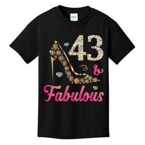 43 And Fabulous Funny 43th Birthday Cute Gift Beautiful Fun Kids T-Shirt