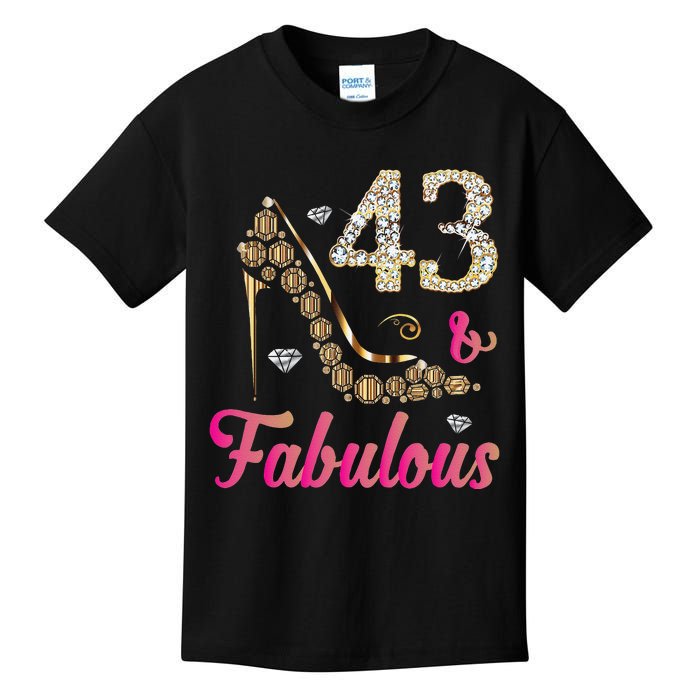 43 And Fabulous Funny 43th Birthday Cute Gift Beautiful Fun Kids T-Shirt