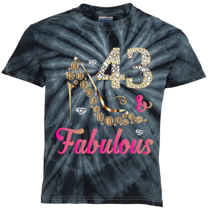 43 And Fabulous Funny 43th Birthday Cute Gift Beautiful Fun Kids Tie-Dye T-Shirt