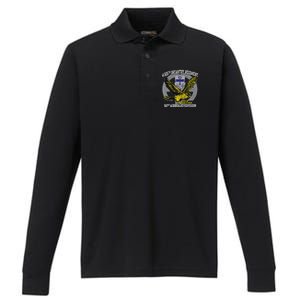 4325th Airborne Infantry Gold F.A.L.C.O.N.S Performance Long Sleeve Polo