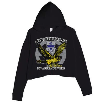 4325th Airborne Infantry Gold F.A.L.C.O.N.S Crop Fleece Hoodie