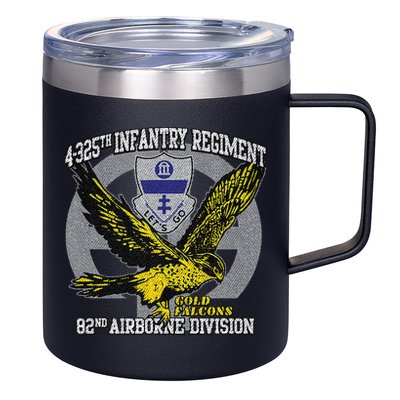 4325th Airborne Infantry Gold F.A.L.C.O.N.S 12oz Stainless Steel Coffee Mug