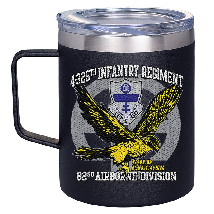 4325th Airborne Infantry Gold F.A.L.C.O.N.S 12oz Stainless Steel Coffee Mug