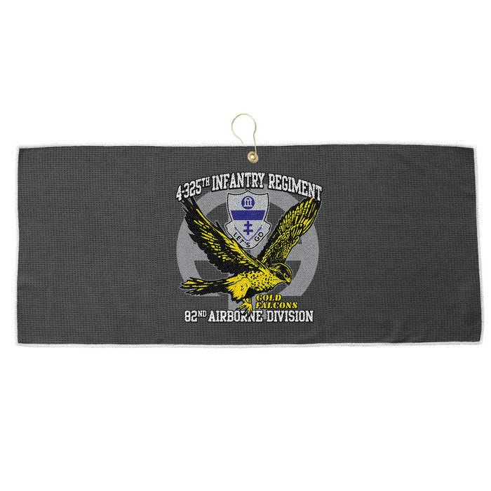4325th Airborne Infantry Gold F.A.L.C.O.N.S Large Microfiber Waffle Golf Towel